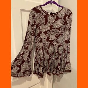 urban outfitters maroon paisley dress